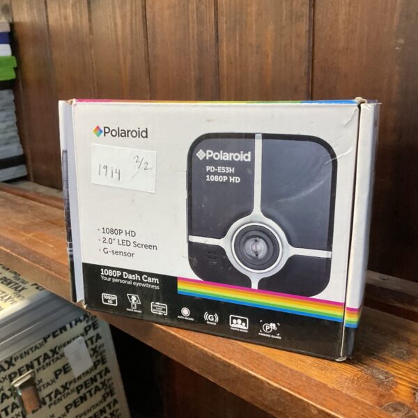 Polaroid PD-E53H dash cam, a vintage in-car recording device.