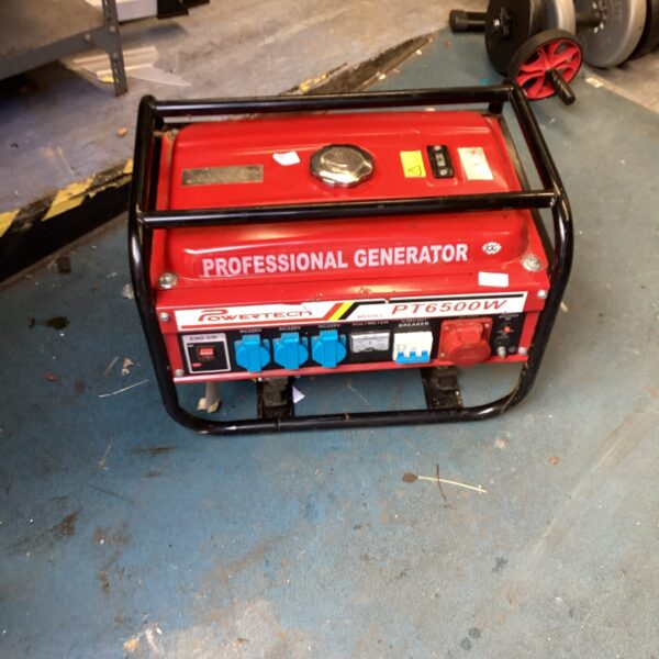 Red Powertech petrol generator for sale, portable power source.
