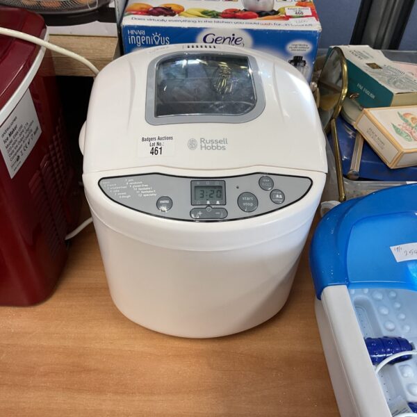 White Russell Hobbs bread maker model 2522-U kitchen appliance.