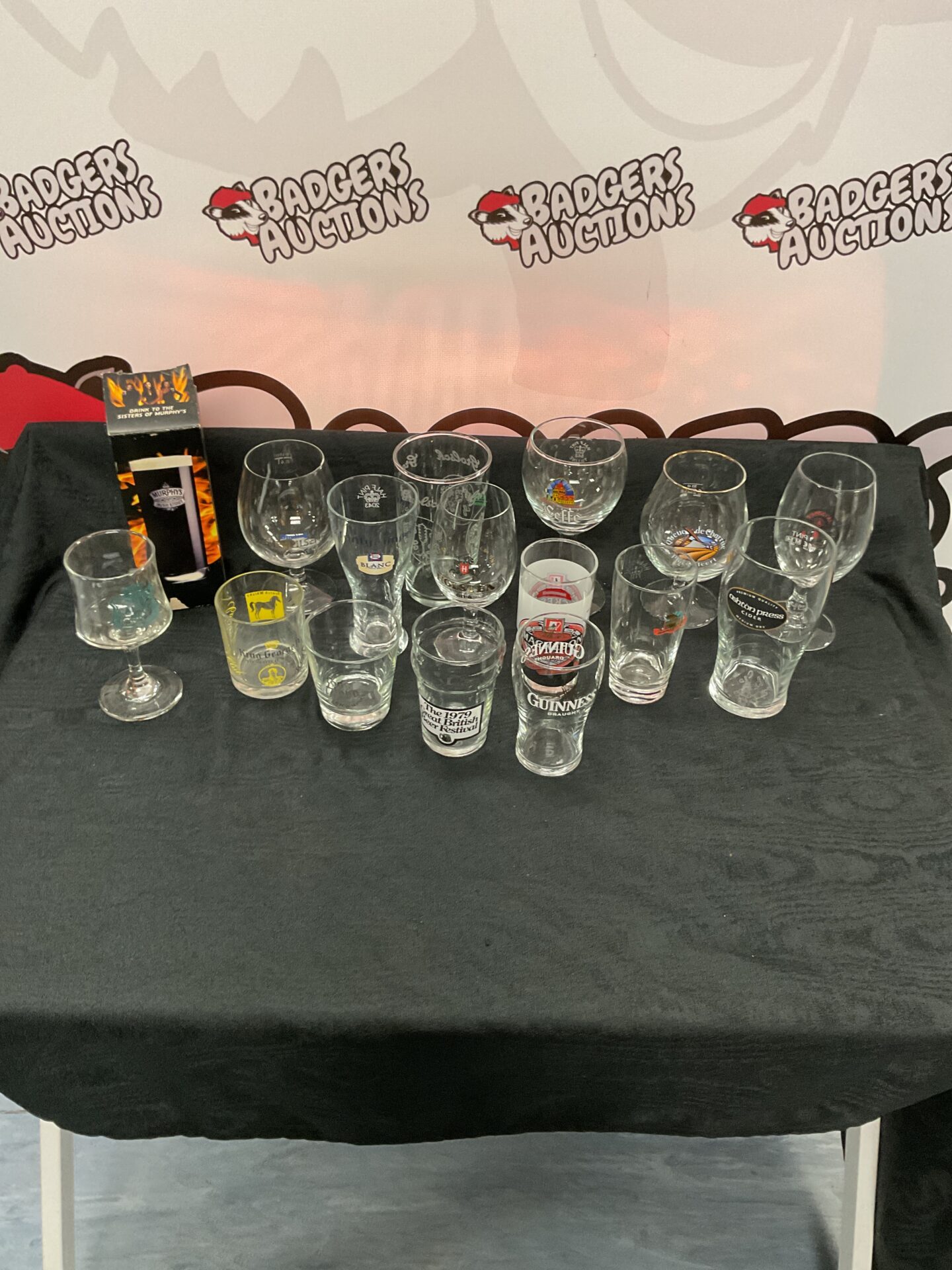 487 Selection of mixed beer glasses inc guinness