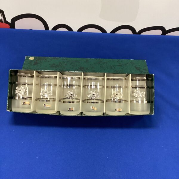 Set of handmade Bohemia crystal glasses in presentation box.