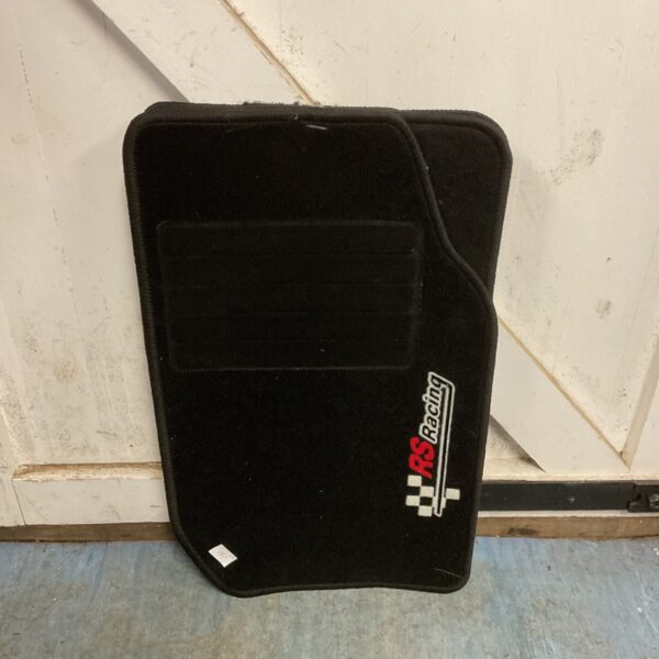 RS Racing car floor mat, automotive interior protection.