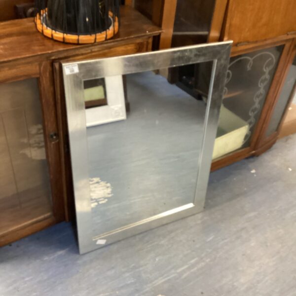 Silver framed mirror for wall mounting, vintage home decor.