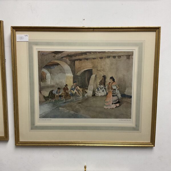 Framed Sir William Russell Flint print, "Province Caprice", romantic art.