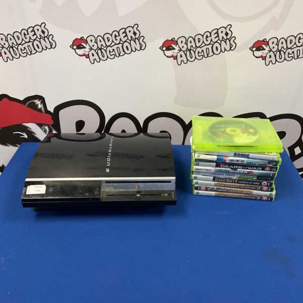 PS3 console and Xbox 360 games bundle for retro gaming enthusiasts.