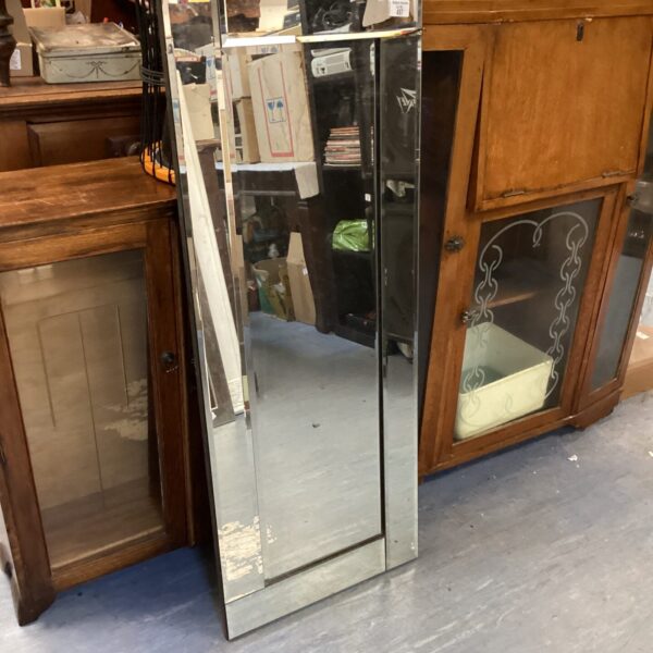 Vintage tall panelled mirror for hallway or bedroom decor.
