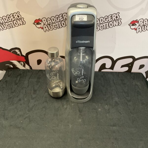Black Sodastream drinks maker for sparkling water at home.