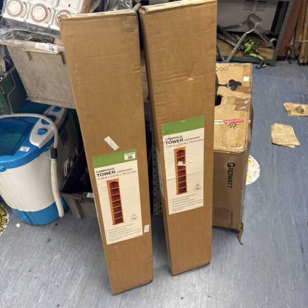 New Cambridge Tower CD DVD storage units in original boxes.