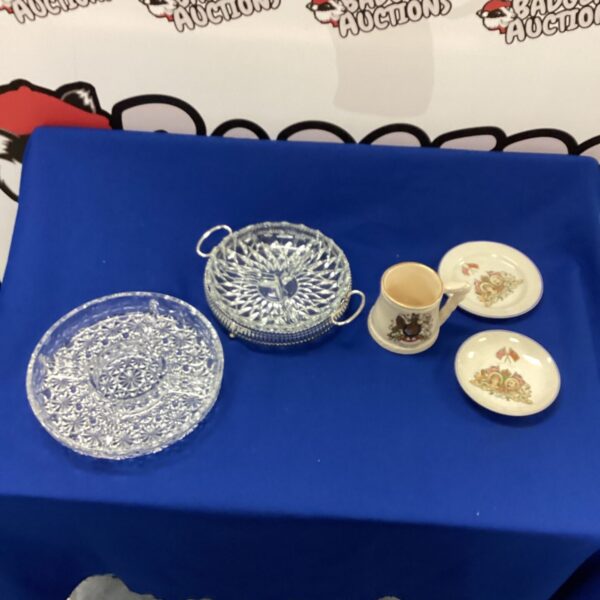 Clear glass divided serving dishes for parties and entertaining.