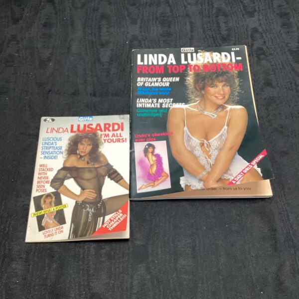 Vintage Linda Lusardi magazine cover, 1990s glamour model.