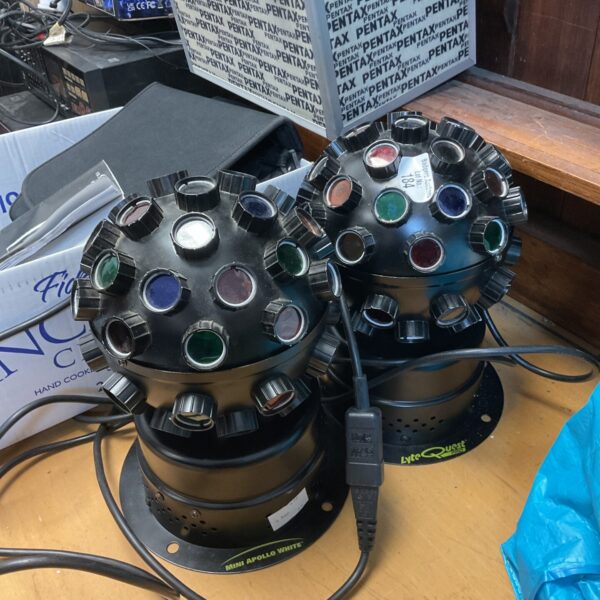 Vintage Lyte Quest Pro disco lights for stage and party lighting.