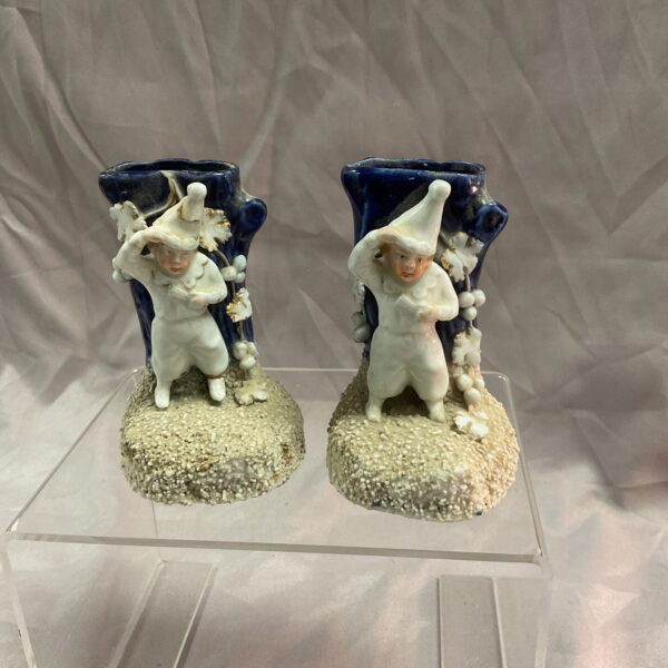 Two Victorian Staffordshire 3.5” spill vases