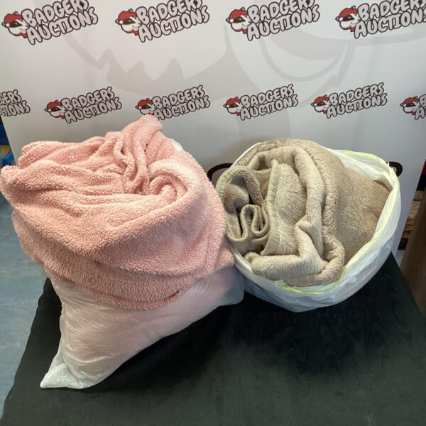 Two colourful woollen blankets in a mixed lot.