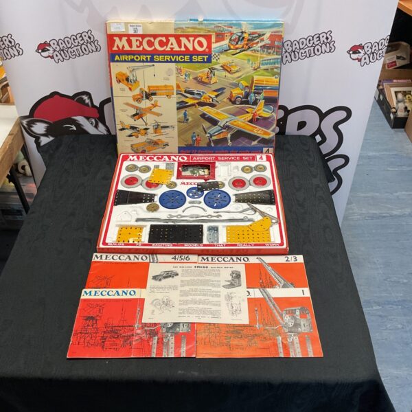 Vintage Meccano Airport Service Set box, a classic construction toy.