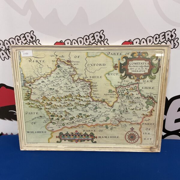 Detailed vintage reproduction map of Berkshire county from 1607.