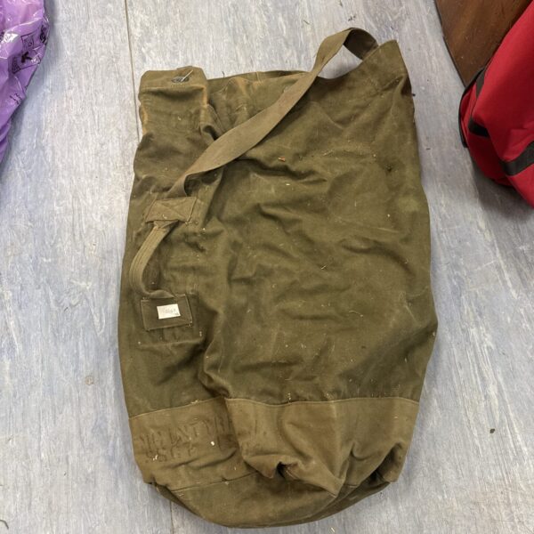 Vintage US Marines kit bag, heavy canvas duffel bag.