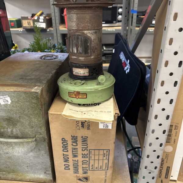 Vintage Valor Minor camping stove with red enamel finish.