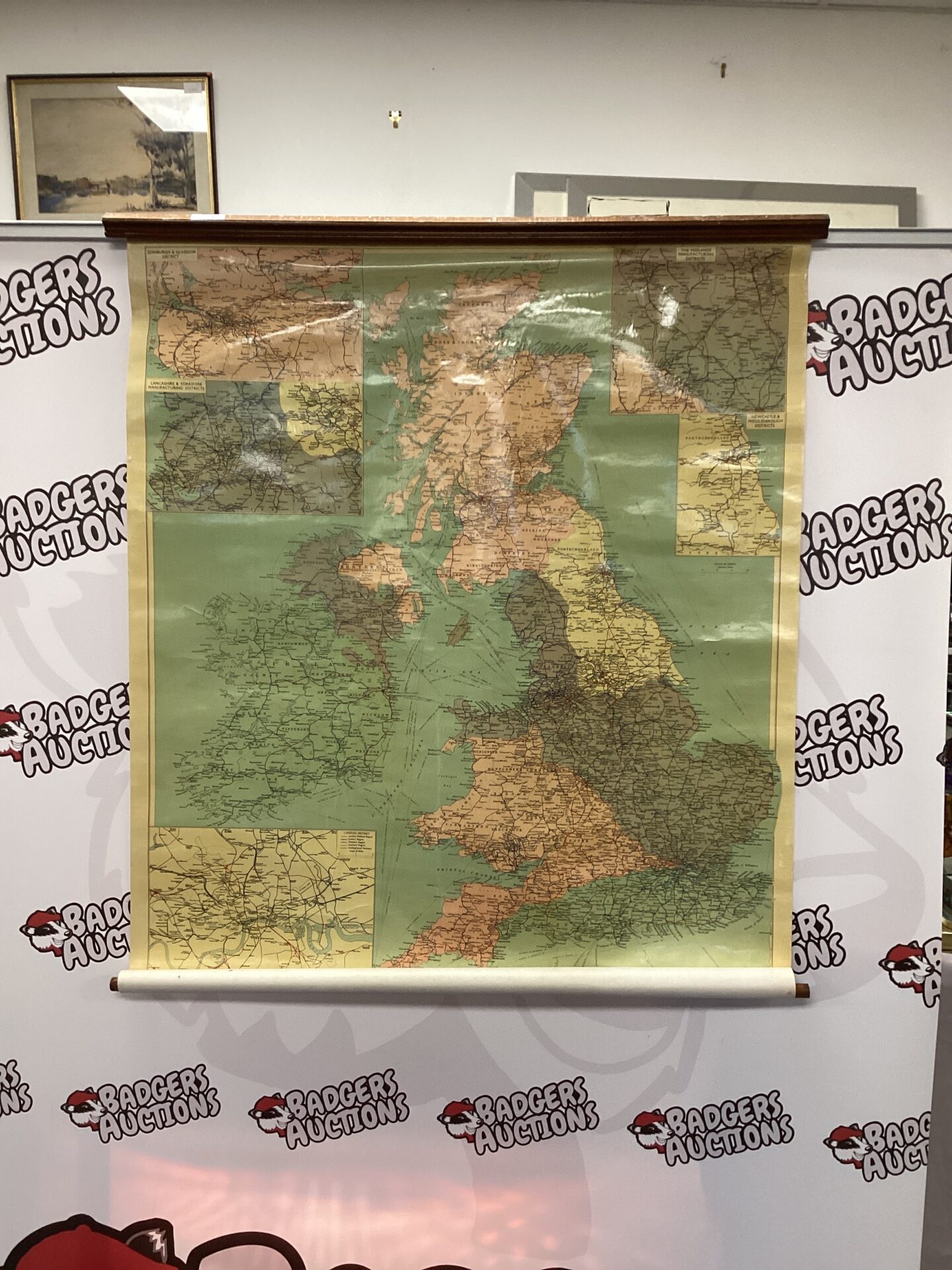 805 Vintage wall map of england