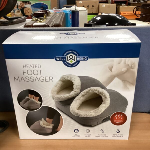 Wellbeing heated foot massager for relaxing tired feet at home.