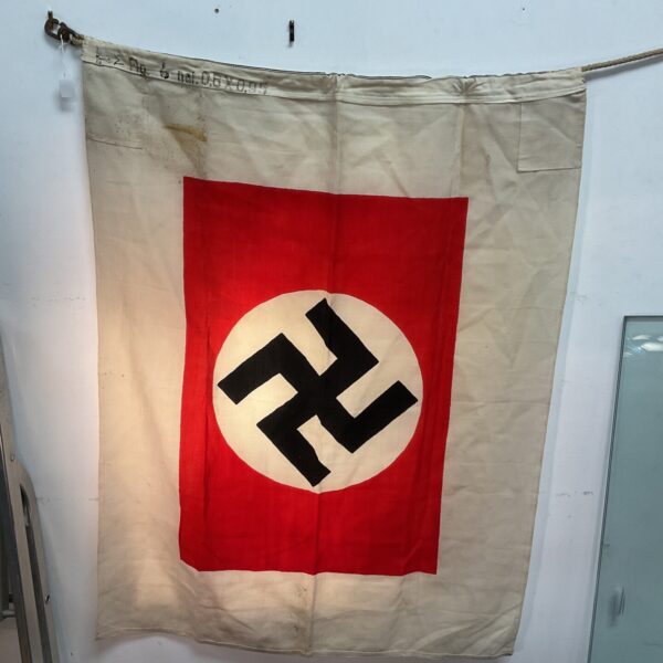 WWII Kriegsmarine harbour pilot flag with Iron Cross emblem.
