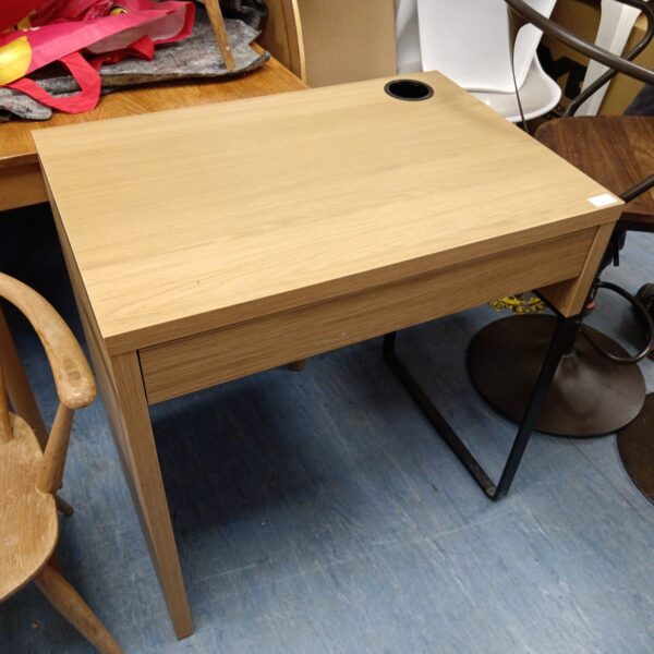 Beech effect IKEA Micke desk for home office use.
