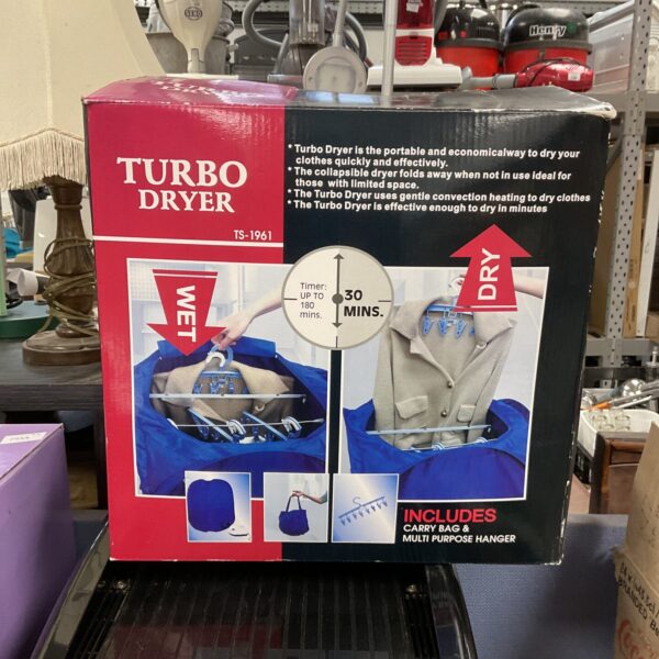 Vintage Turbo Dryer TS-1961 portable clothes drying appliance.