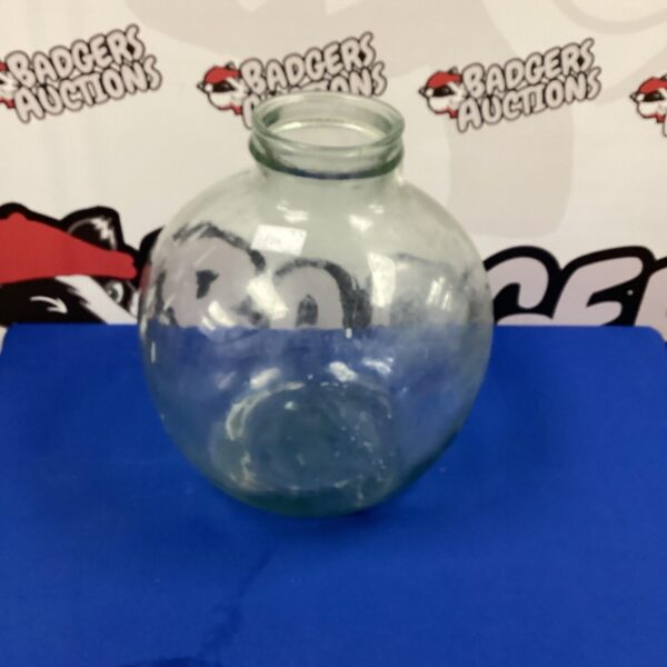 Vintage glass carboy, clear antique bottle for storage.