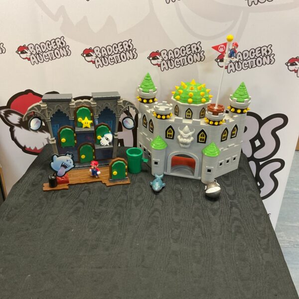 Vintage Super Mario Bowser's Castle playset with figures, colourful collectible toy.
