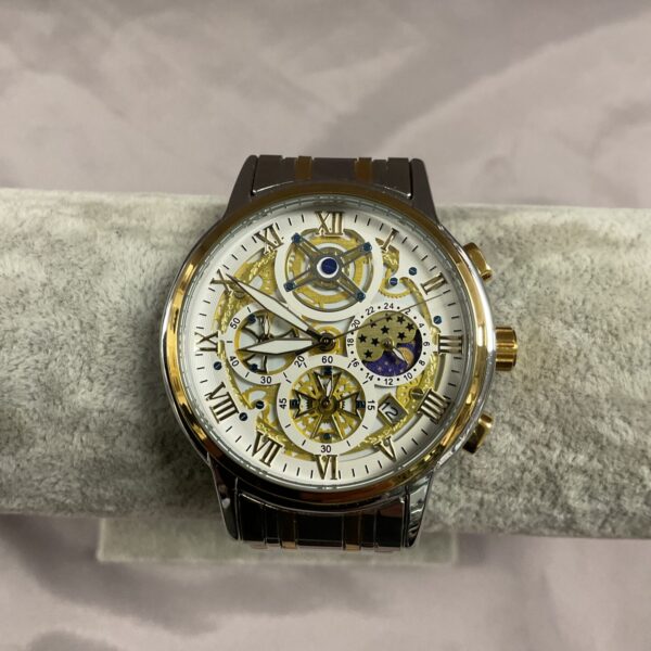 Stylish Lige automatic wristwatch with a detailed skeleton dial.