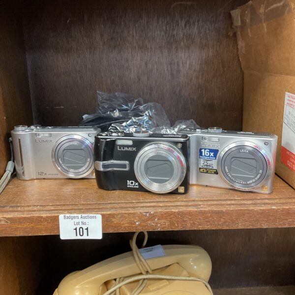 Panasonic Lumix digital camera lot including DMC-T23, T26 & T28.