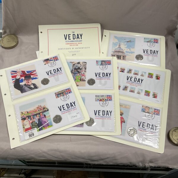 VE Day 50p coin collection commemorating the 75th anniversary of WWII victory.