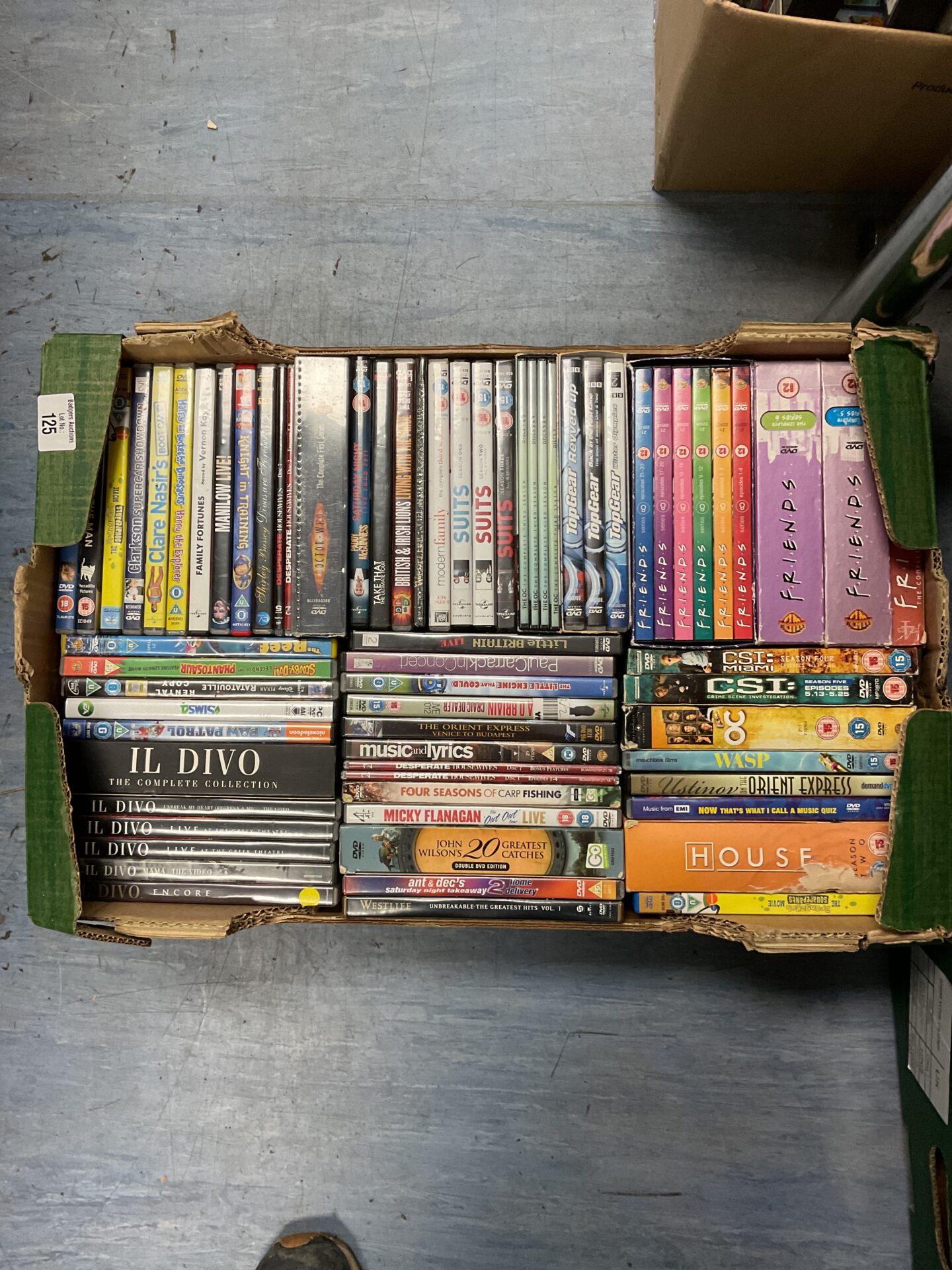 117 Tray of dvds including il divo & house