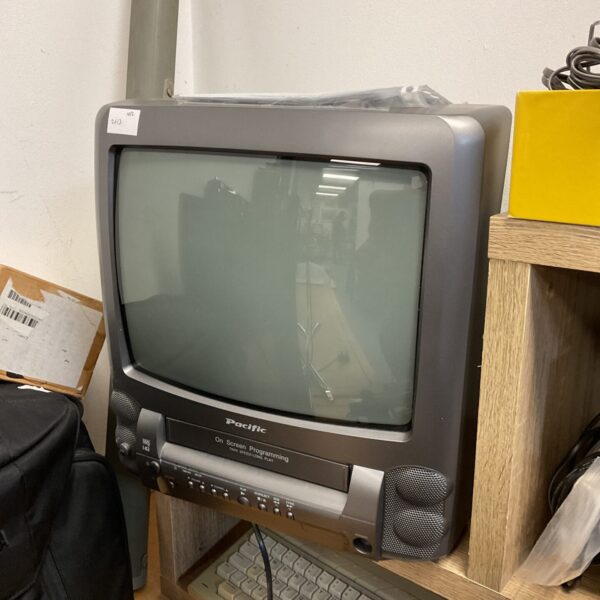 Front view of vintage Pacific CRT TV VCR combo television.