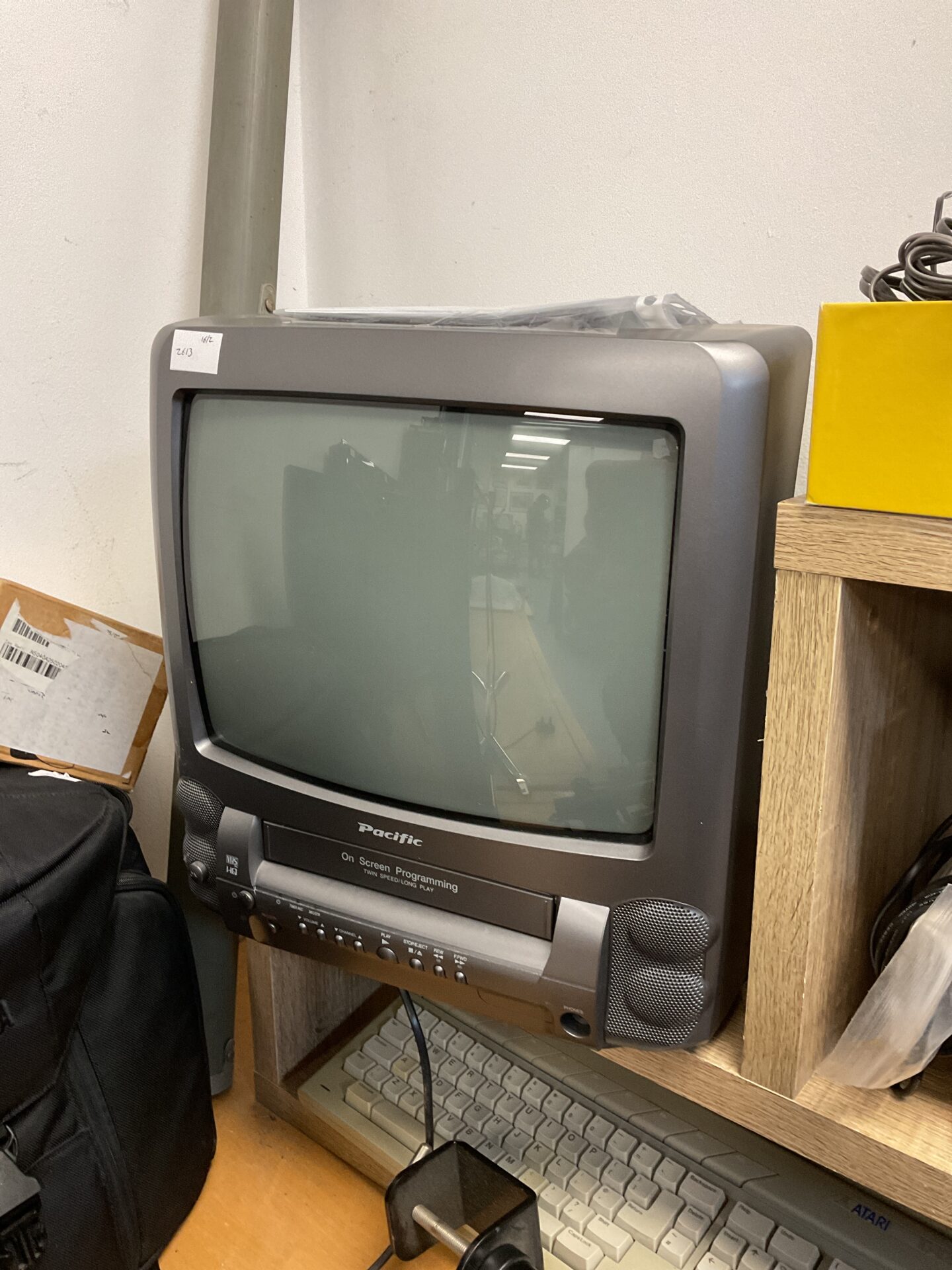 129 Pacific crt tv with built in vhs player