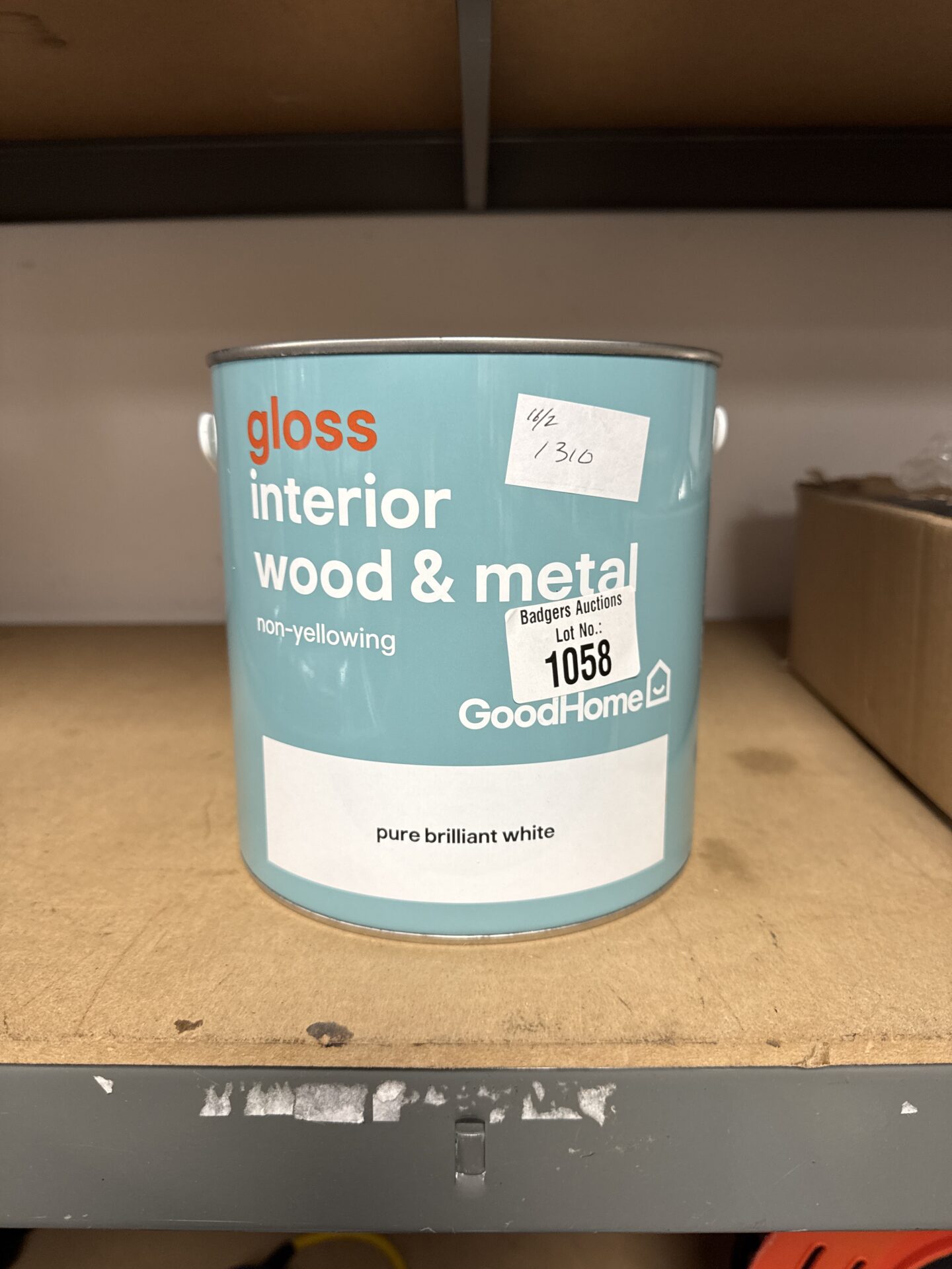 1058 Tin of new interior wood & metal pure brilliant white gloss paint 2.5l