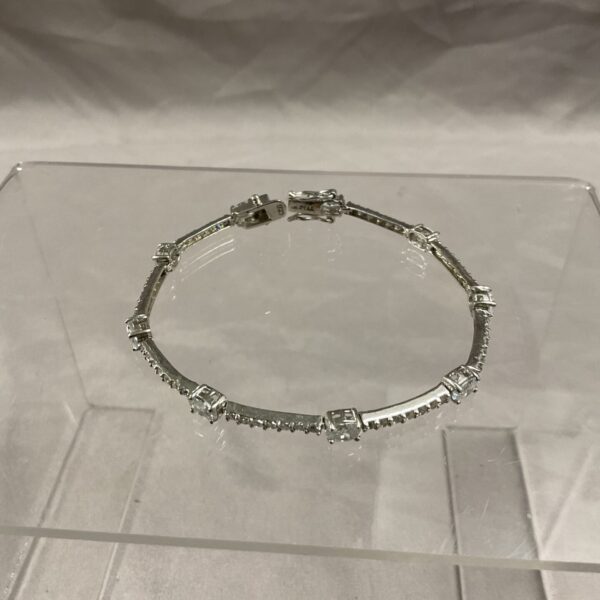 Elegant silver whitestone bracelet for women.