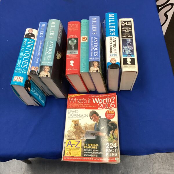 Collection of Miller's Antiques Price Guide books for valuation.