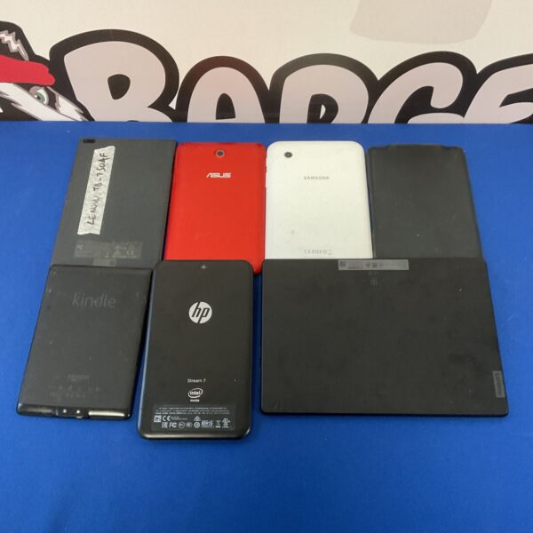 Mixed lot of used tablets including Samsung and Asus devices.