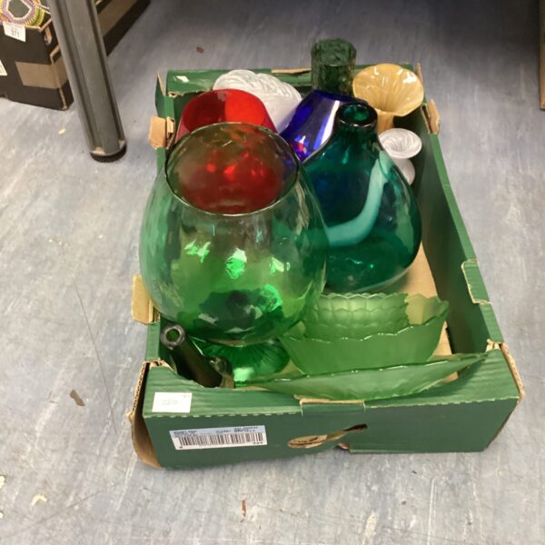 Vintage green brandy glass, a collectible piece of glassware.