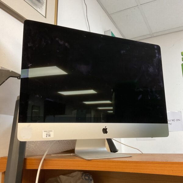 Apple iMac 27 inch A1419 desktop computer, front view.