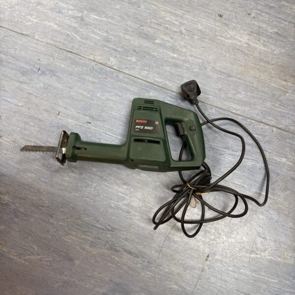 Vintage Bosch PFZ 550 reciprocating saw in used condition.