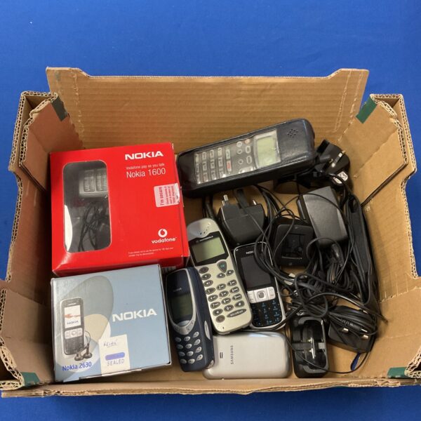 Lot of vintage Nokia mobile phones for collectors.