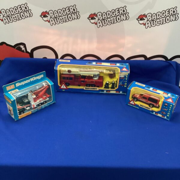 Boxed Matchbox vehicles lot, vintage diecast toy cars.