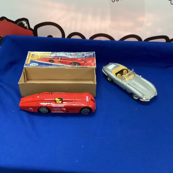 Vintage clockwork Sunbeam car, collectible tinplate toy.