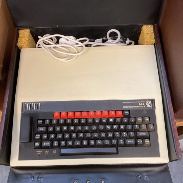Vintage BBC Micro 64k computer, a classic 1980s home computer.
