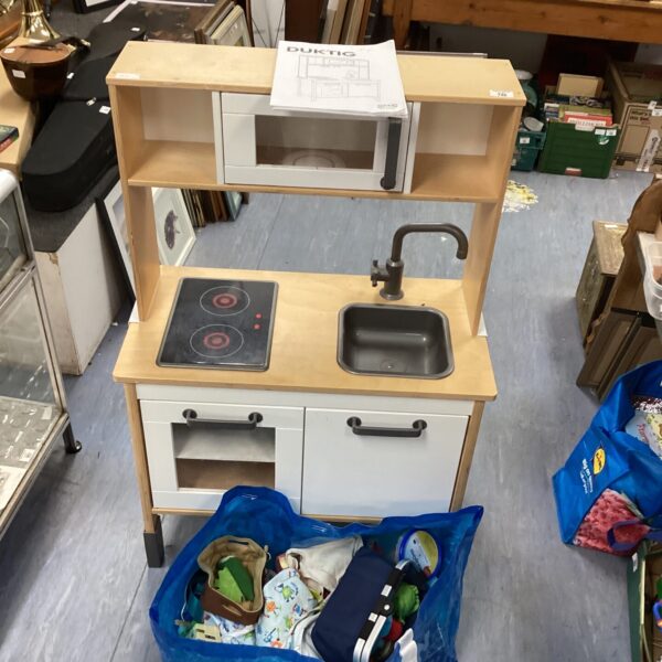 IKEA DUKTIG child's kitchen set with accessories, pre-owned condition.