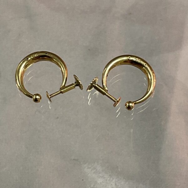 Pair of vintage 9ct gold screw back earrings.