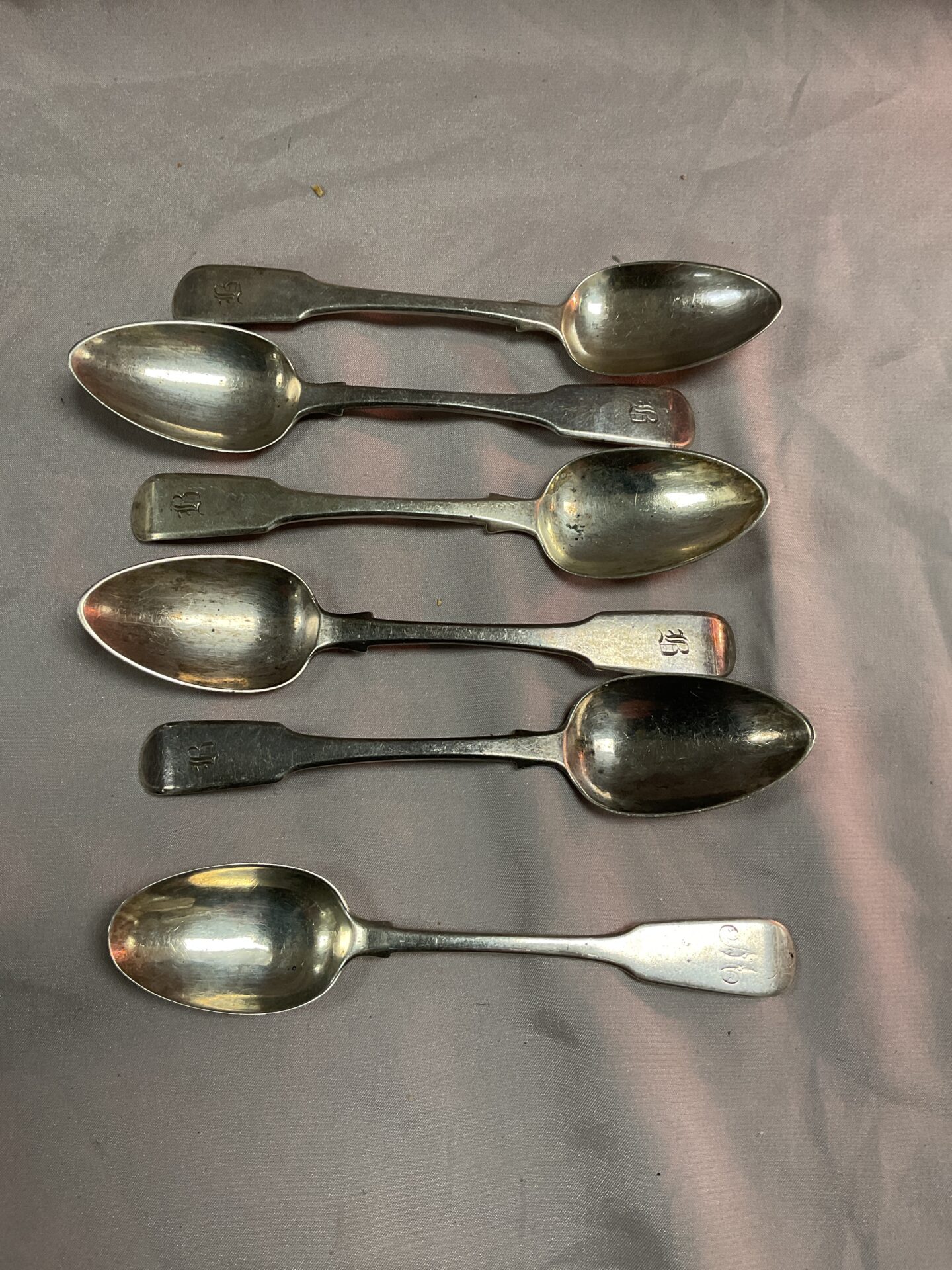 967 six hallmarked Sterling silver Georgian teaspoons 146.4g