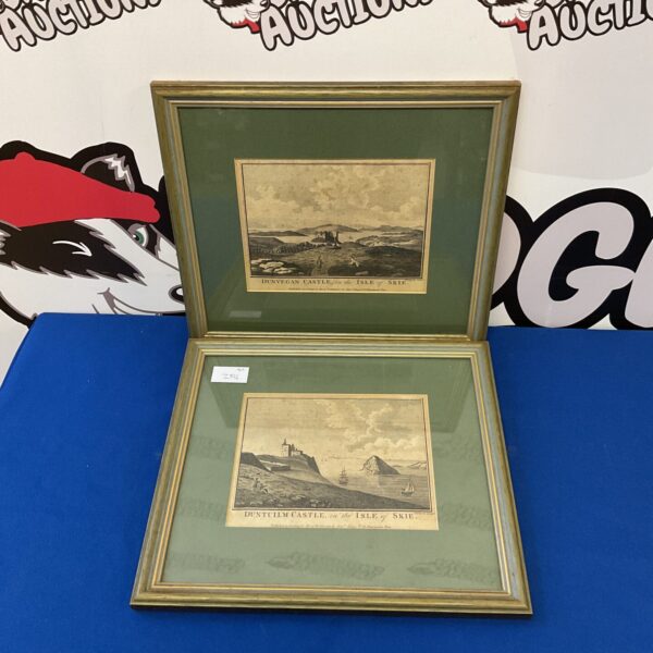 Vintage framed print of Dunvegan Castle on the Isle of Skye.