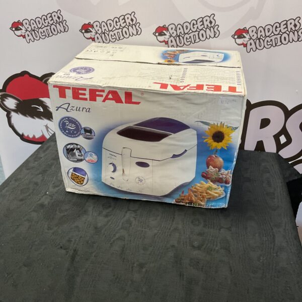 White Tefal Azura deep fryer kitchen appliance.